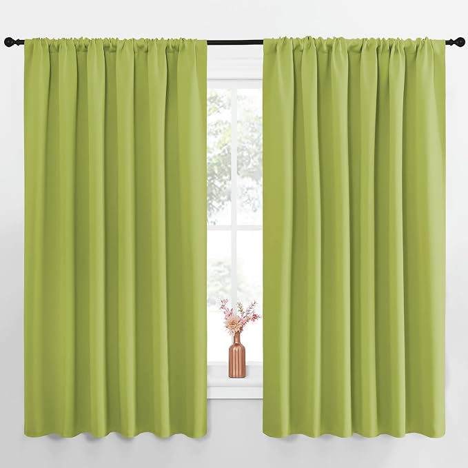 NICETOWN Blackout Curtains for Bedroom, Fresh Green, 1 Pair, 62 by 63-inch by NICETOWN