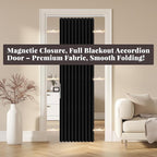 AJAZZ 100% Blackout Magnetic Door Curtain Accordion Doors Interior Closet Door - Image 7