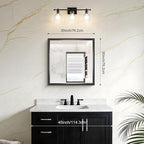 Black Bathroom Mirror, 30x30 Square Mirrors - Image 2