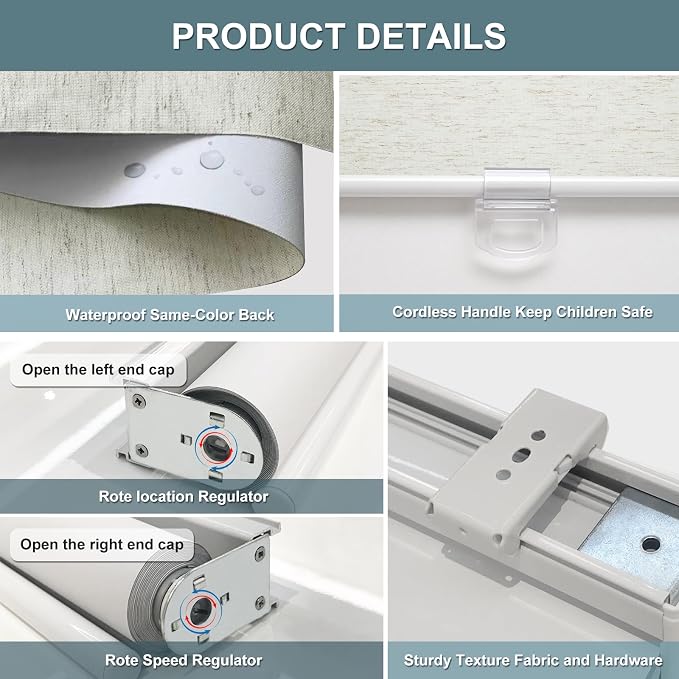 Cordless Roller Shades Blackout Blinds - Image 6