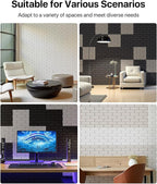 Acoustic Wall Panels Self-Adhesive, 12 Pack Sound Absorbing Panels Brick - Image 5
