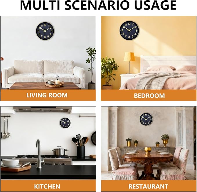 Modern Wall Clock, 10 Inch Digital Wall Clocks Battery Operated, Round Non - Image 8