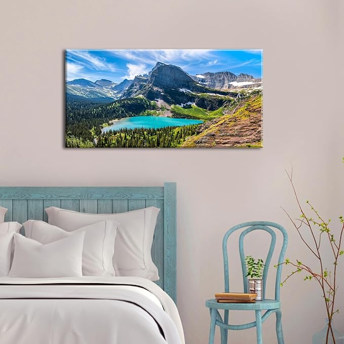 Glacier National Park Wall Art Saint Mary Lake Landscape Canvas Wall Decor - Image 4