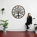 Micasso Vintage Oversize Wall Clock: 38Inch Farmhouse Tree of Life Metal - Image 5