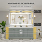 66x36 Inch LED Bathroom Mirror - Image 2