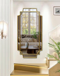 HQiJun Wall Mirror Full Length, Scalloped Beveled Polished Decorative Mirrors by HQiJun