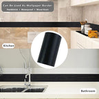 DESOMINOR 32FT Black Border Peel &Stick Black Wood Grain Wallpaper Border - Image 5