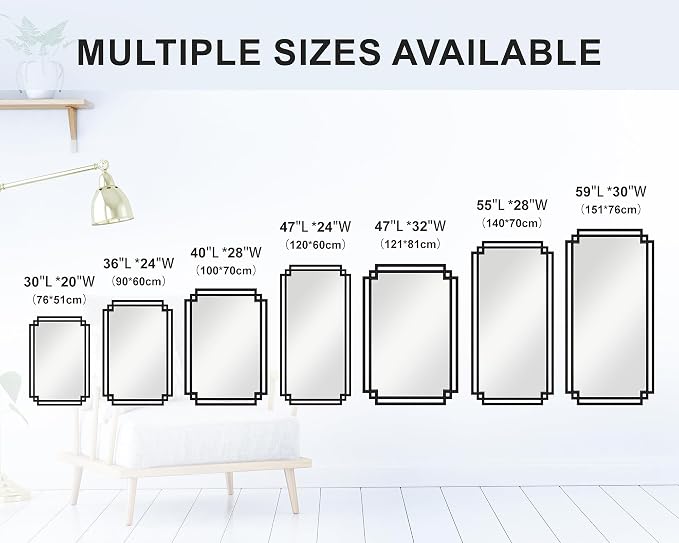 28" x 55" Living Room Mirror for Wall Decor, Large Decorative Mirror - Image 7