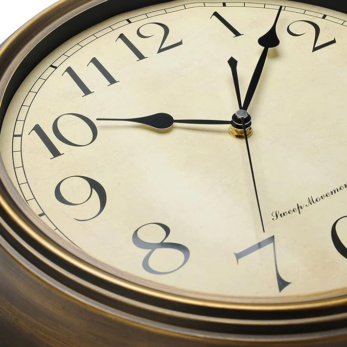 Plumeet Small Metal Wall Clock, Arabic Numerals, Battery Operated - Image 2