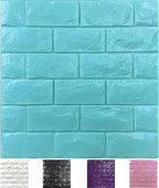 30PCS 3D Wall Panels Peel and Stick Faux Brick Wallpaper Blue Self Adhesive by Yutianli