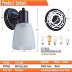 Wall Sconces Set of 2, Matte Black Vanity Lights - Image 2