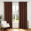CUCRAF Brown Blackout Curtains 96 inch Length 2 Panels Set, Rod Pocket Room by CUCRAF