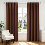 CUCRAF Brown Blackout Curtains 96 inch Length 2 Panels Set, Rod Pocket Room by CUCRAF