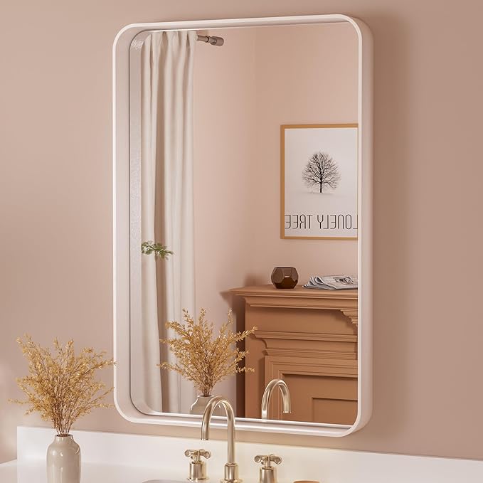 TETOTE 24 x 36 White Frame Mirror by TETOTE