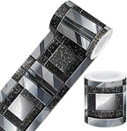 IVN Wallpaper Border Peel and Stick Wall Black and Silver Mosaic Decorative by IVN
