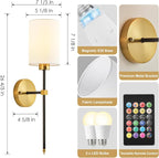Battery Operated Wall Sconce Set of Two, Wireless Rechargeable Wall Light - Image 7