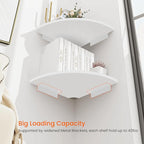 Homode Corner Floating Shelves, 12 Inch Wood Curved Hanging Shelf - Image 6