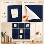 Large Cork Boards for Walls – 36" x 24" Self Adhesive Felt Wall Tiles - Image 3