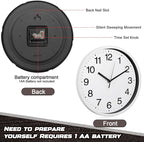 Inbagi 8 Pcs Wall Clock Large Silent Battery Operated Wall Clocks Modern Non - Image 5