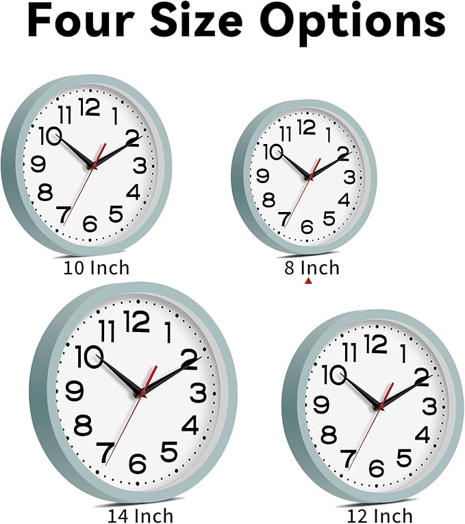 Roymnie Wall Clock Silent Non-Ticking Modern Clock Battery Operated 8 Inch - Image 3