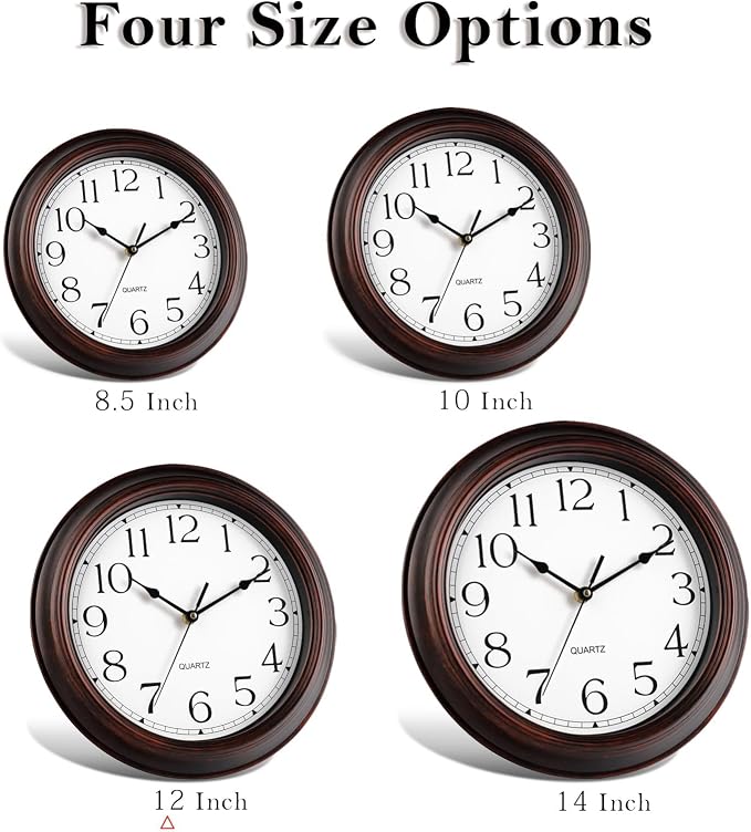 KECYET 12 Inch Wall Clocks Battery Operated Silent Non-Ticking Wall Clock - Image 3