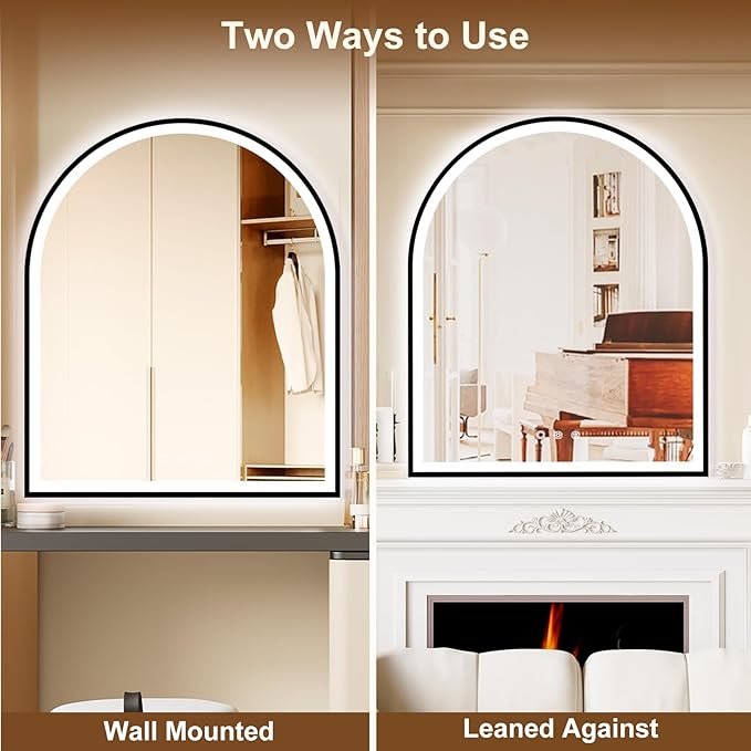 Arched LED Mirror for Bathroom 30"x36", 3 Color Changing, Shatterproof - Image 7