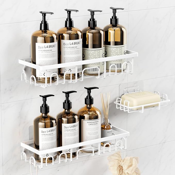 Shower Caddy, 3 Pack Shower Shelves - Image 9