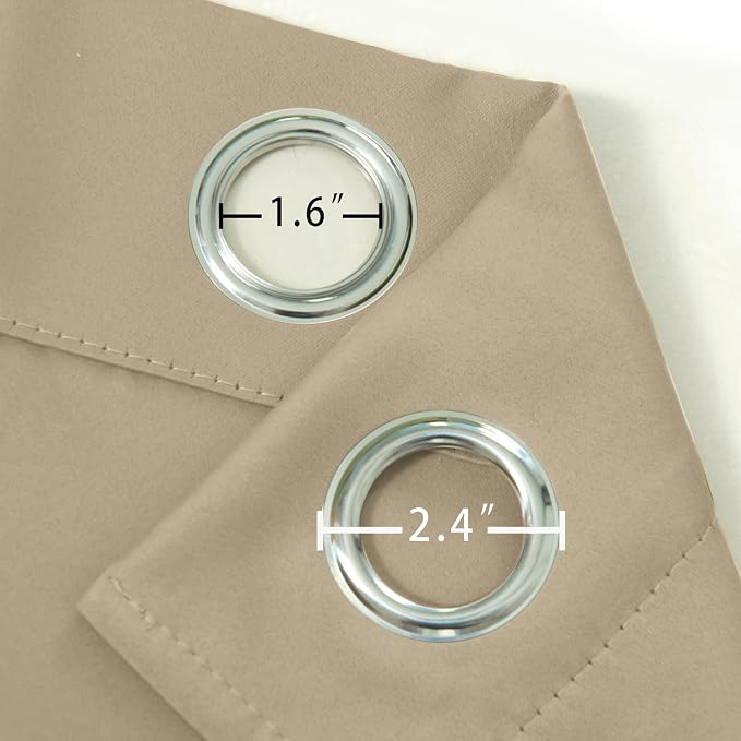 LEMOMO Beige Thermal Blackout Curtains/42 x 72 Inch/Set of 2 Panels Room - Image 5