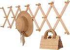 SCUNDA Wall Rack with 20 Hooks, Wooden Wall Expandable Coat Rack by SCUNDAHOME