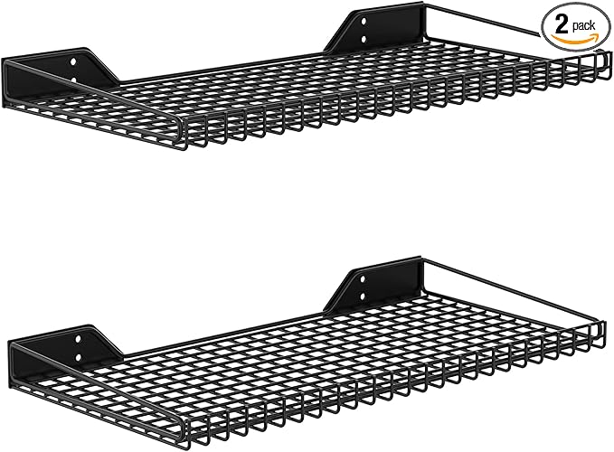 WALMANN 2 Pack Garage Wall Shelf, 23.5" x 12" Wall Mounted Storage Shelves by WALMANN