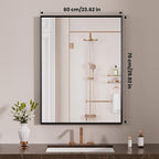 LOAAO Black Bathroom Mirror 24"X30" - Image 8