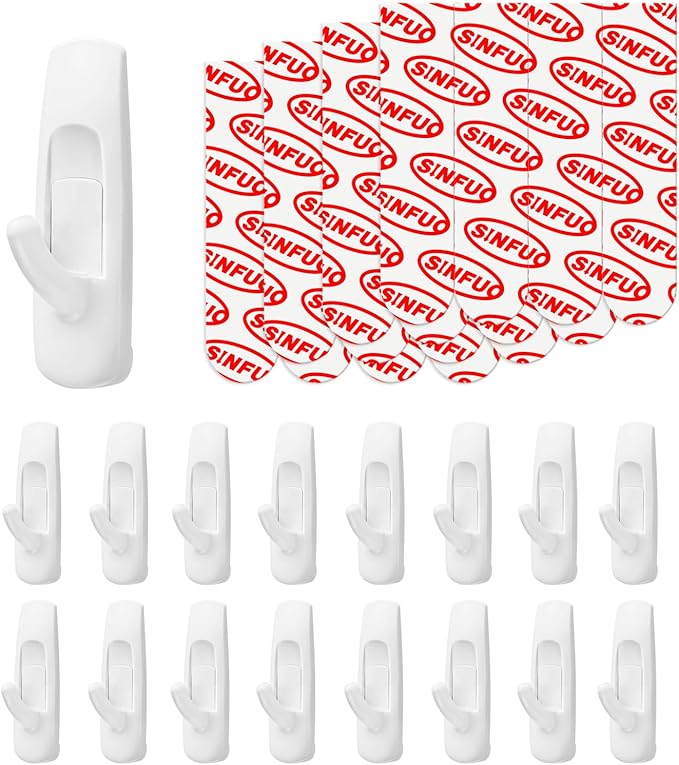 Sinfuo Utility Wall Hooks for Hanging Medium 16 Hooks, Damage Free Hanging Wall by Sinfuo