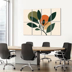 8 Pack Art Acoustic Panels Sound Absorbing Boho Botanical Leaf Orange Green - Image 7