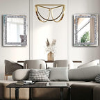 2 Piece Wall Mirrors, Crush Diamond Wall Décor Silver Decorative Mirrors - Image 4
