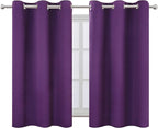 LEMOMO Purple Blackout Curtains 34 x 54 Inch Length/Set of 2 Curtain - Image 2