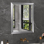 Amorho 24x30 Inch Bathroom Mirror Silver, Thick Metal Framed Wall Mirrors by Amorho