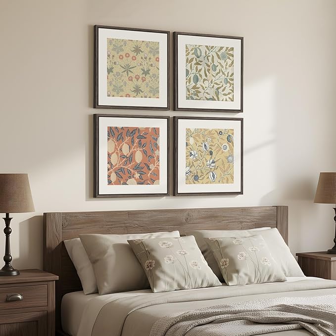 Framed William Morris Wall Art Set of 4, Vintage Botanical Floral Fruit Pattern - Image 6
