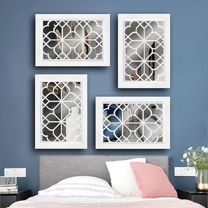 Wocred Set of 2 Rectangular Wall Mirror, Gorgeous Rustic Farmhouse Accent Mirror - Image 2