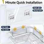 YASONIC Shower Caddy Corner, No Drilling Shower Organizer Corner - Image 6