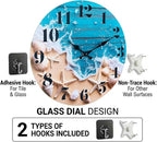 Indoor/Outdoor Clocks Waterproof, Glass Rustic Beach Decor Wall Clock - Image 7