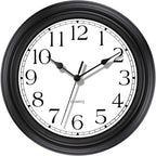 Foxtop Silent Non-Ticking Round Classic Clock Retro Quartz Decorative Battery by Foxtop