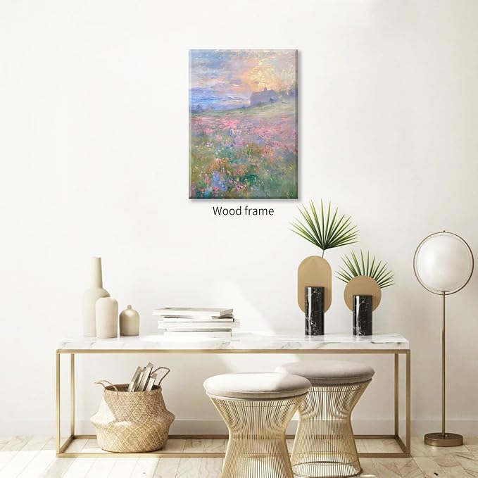 Pastel Nature Floral Poster Vintage French Country Landscape Wall Art Colorful - Image 4