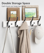 Optish Coat Rack Wall Mount, 16.5 Inches Wood Coat Hooks Wall Mount, Wall Coat - Image 3