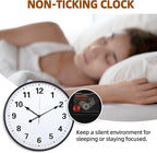 LEIKE Metal Large Wall Clock 24IN Black, Retro Silent Quartz Battery Operated - Image 4