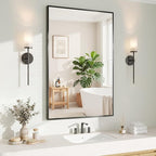 Koonmi Black Mirrors for Wall, 26x38 Inch Bathroom Mirror, Rectangular Wall by KOONMI