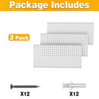 Pegboard Smith Metal Pegboard Panels 12" x 24", 3 Pack Grey Wall Mounted Tool - Image 3