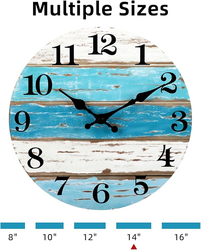 CHYLIN Nautical 14 Inch Wall Clock, Silent Sweep Movement, Good Gift - Image 2