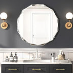 Bathroom Mirrors for Over Sink, Round Frameless Mirrors for Wall, 24x24 Inch by JACUKO