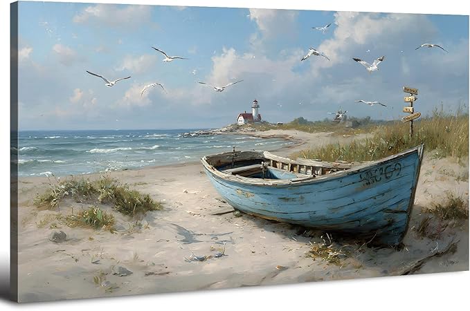 Coastal Wall Art Beach Wall Decor Nautical Ocean Canvas Picture Nature Seaside by HOME