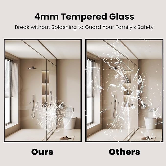LOAAO Black Bathroom Mirror 20"X28" - Image 5